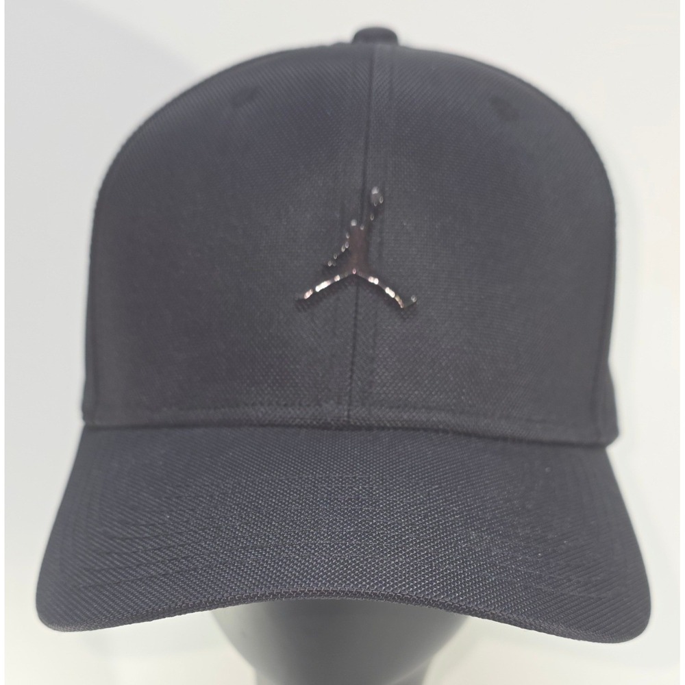 Nike Jordan Rise Cap Mens Black Metallic Jumpman Logo Adjustable Strapback Hat